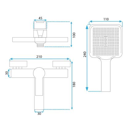 REA-B6407 - Vonios komplektas su maišytuvu ARGUS matinė juoda