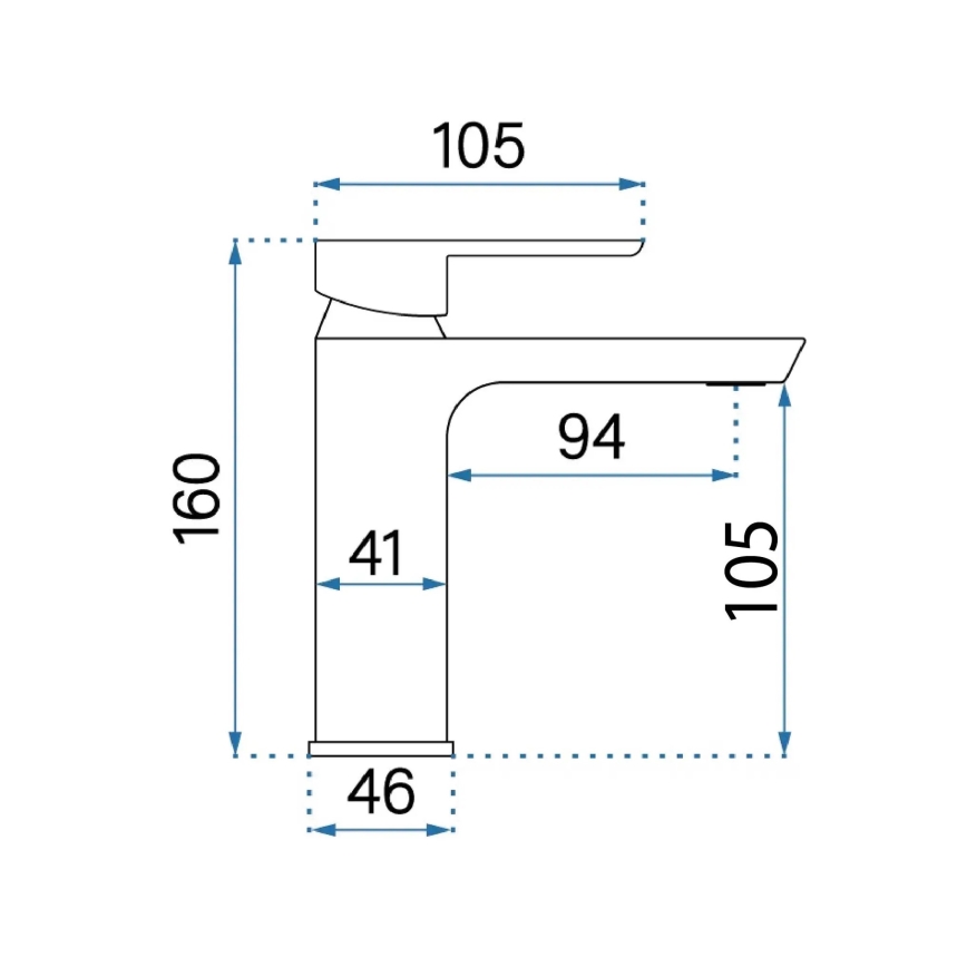 REA-B6410 - Praustuvo maišytuvas ARGUS 16 cm šlifuoto aukso spalvos