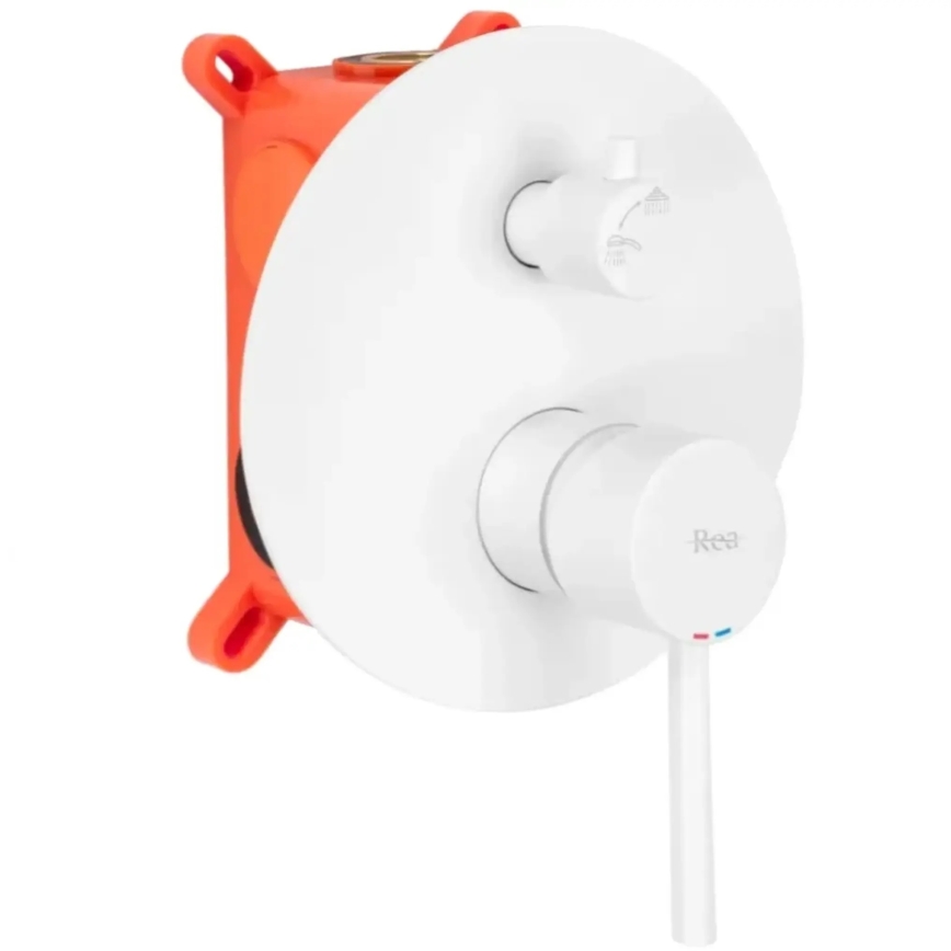 REA-B6440 - Vonios komplektas su įleidžiamu maišytuvu LUNGO matinė balta