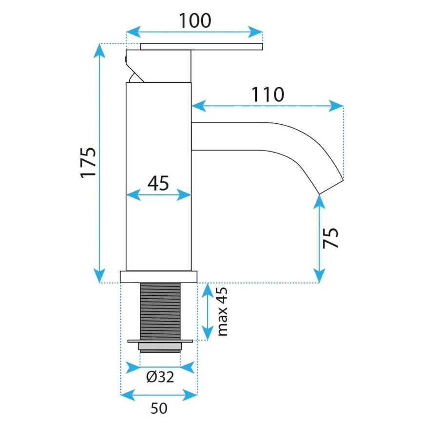 REA-B6444 - Praustuvo maišytuvas FOSTER 18,2 cm, auksinis