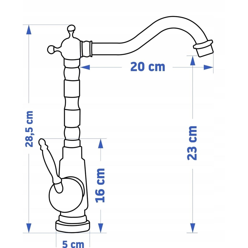 REA-B6528 - Praustuvo maišytuvas BONA 28,5 cm šlifuotas varis