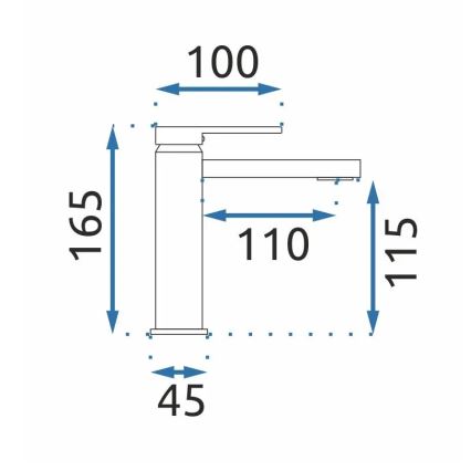 REA-B6555 - VERSO praustuvo maišytuvas, 16,5 cm, šlifuoto aukso