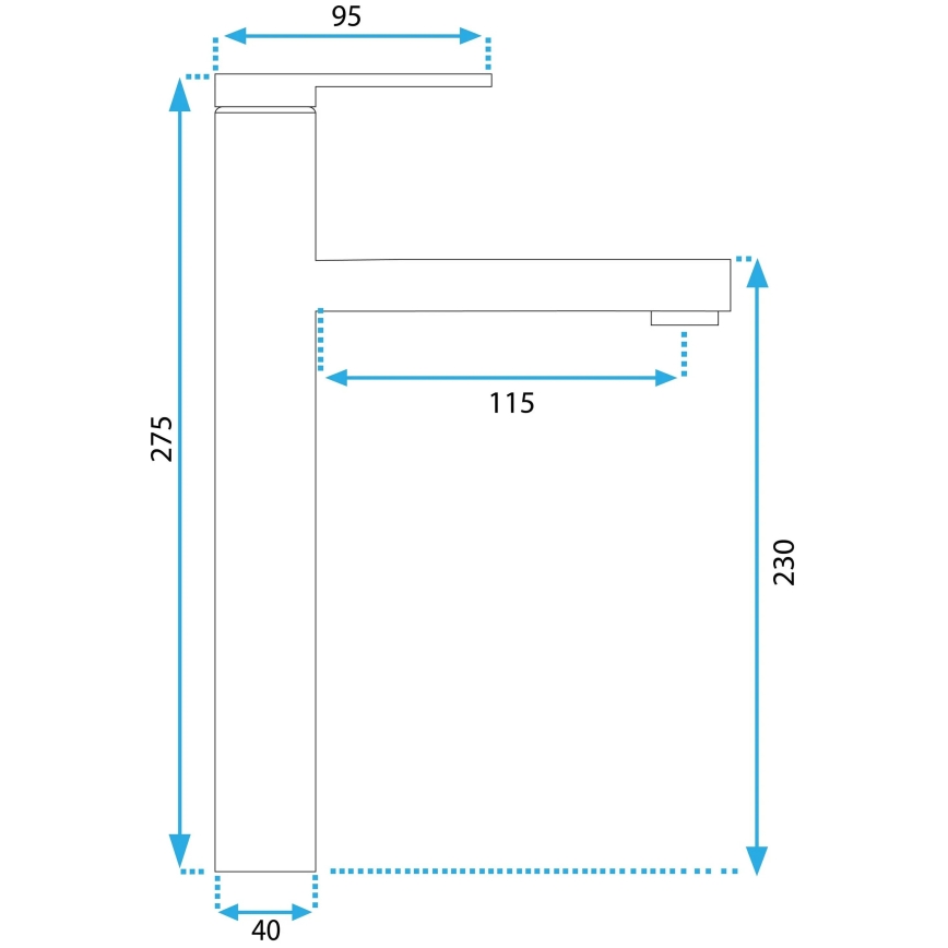 REA-B6562 - Praustuvo maišytuvas PIXEL, 27,5 cm, blizgus chromas