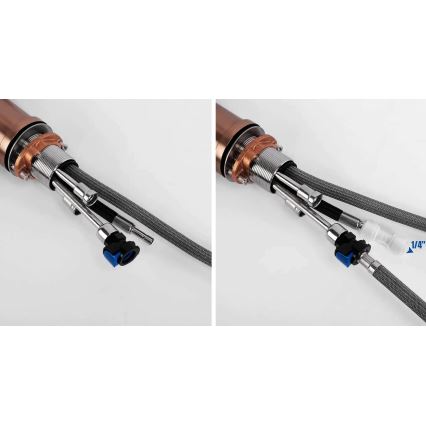 REA-B7436 - Kriauklės maišytuvas su ištraukiama purškimo galvute ir filtru ECO FRESH 37,5 cm vario spalva