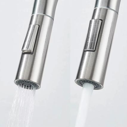 REA-B7563 - Kriauklės maišytuvas su ištraukiamu purkštuvu ir vandens filtru ECO FRESH, 37,5 cm, nikelis