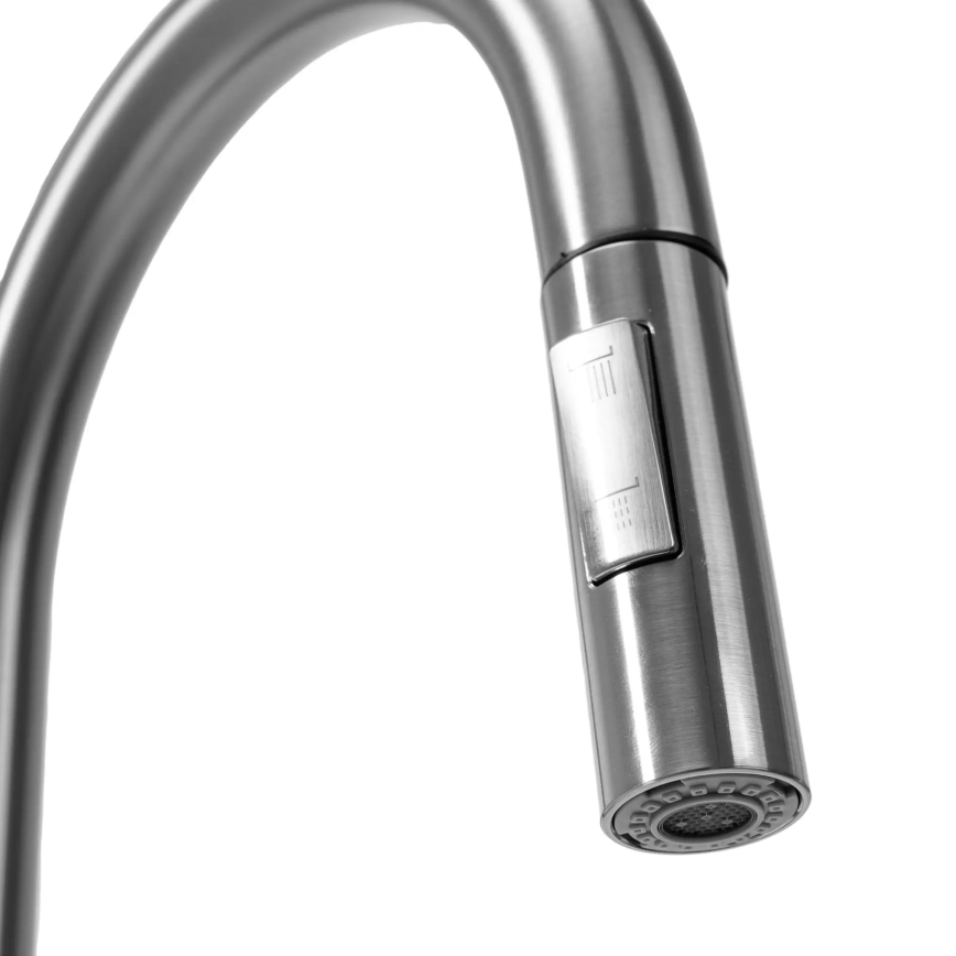REA-B7563 - Kriauklės maišytuvas su ištraukiamu purkštuvu ir vandens filtru ECO FRESH, 37,5 cm, nikelis