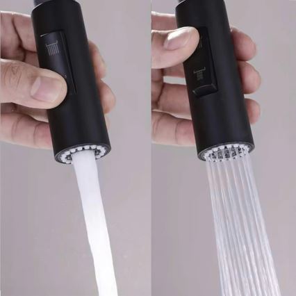 REA-B7564 - Plautuvės maišytuvas su ištraukiamu purškimo antgaliu ir vandens filtru ECO FRESH, 37,5 cm, matinė juoda