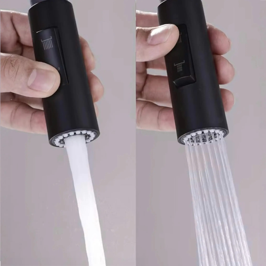 REA-B7564 - Plautuvės maišytuvas su ištraukiamu purškimo antgaliu ir vandens filtru ECO FRESH, 37,5 cm, matinė juoda