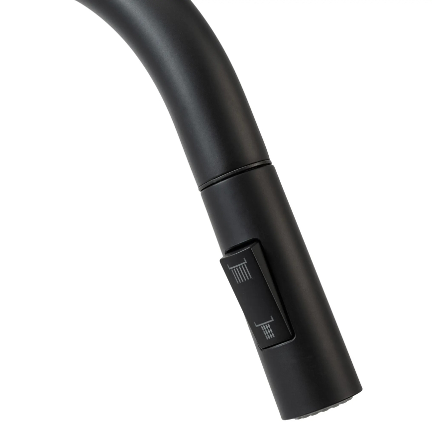 REA-B7564 - Plautuvės maišytuvas su ištraukiamu purškimo antgaliu ir vandens filtru ECO FRESH, 37,5 cm, matinė juoda