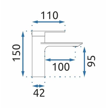 REA-B7960 - Praustuvo maišytuvas STORM 15 cm, šlifuoto aukso