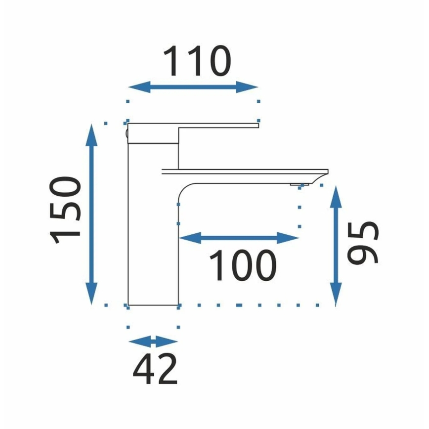 REA-B7960 - Praustuvo maišytuvas STORM 15 cm, šlifuoto aukso