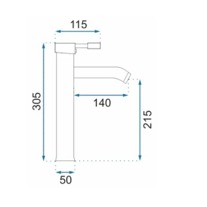 REA-B8665 - Praustuvo maišytuvas GRAF 30,5 cm juodas