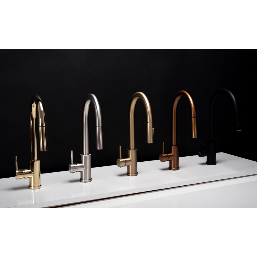 REA-B9147 - Virtuvinis maišytuvas su ištraukiamu purkštuku FRESH 39,5 cm matinė juoda