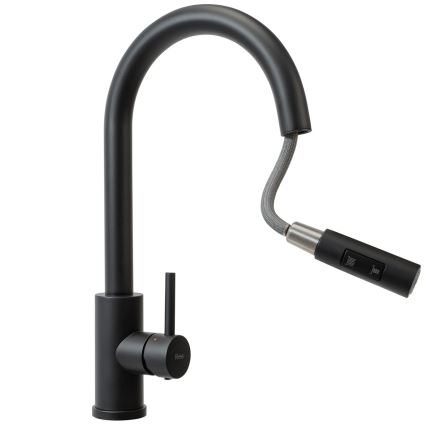 REA-B9147 - Virtuvinis maišytuvas su ištraukiamu purkštuku FRESH 39,5 cm matinė juoda