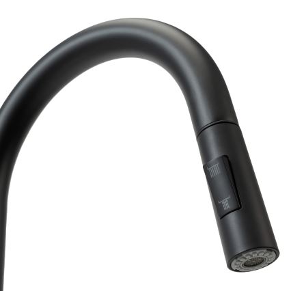 REA-B9147 - Virtuvinis maišytuvas su ištraukiamu purkštuku FRESH 39,5 cm matinė juoda