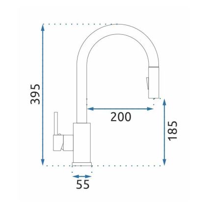 REA-B9148 - Plautuvės maišytuvas FRESH su ištraukiama purškimo galvute, 39,5 cm, šlifuoto aukso