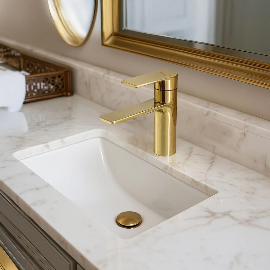 REA-B9981 - Praustuvo maišytuvas STORM 15 cm auksinis