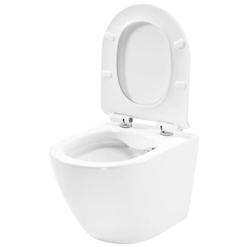 REA-C1400 - Pakabinamas unitazas su sėdynės dangčiu CARTER RIMLESS keramika/balta