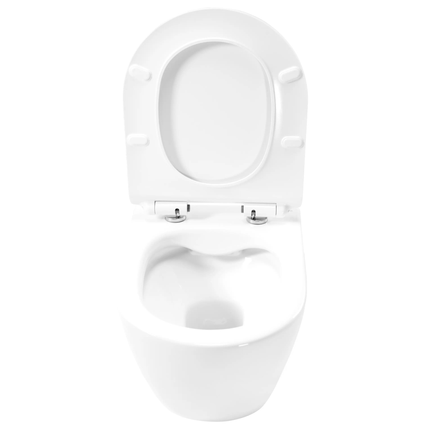 REA-C1400 - Pakabinamas unitazas su sėdynės dangčiu CARTER RIMLESS keramika/balta