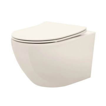 REA-C5500 - Pakabinamas WC su sėdyne CARLO MINI TORNADO RIMLESS keramika/kreminė