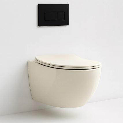 REA-C5500 - Pakabinamas WC su sėdyne CARLO MINI TORNADO RIMLESS keramika/kreminė