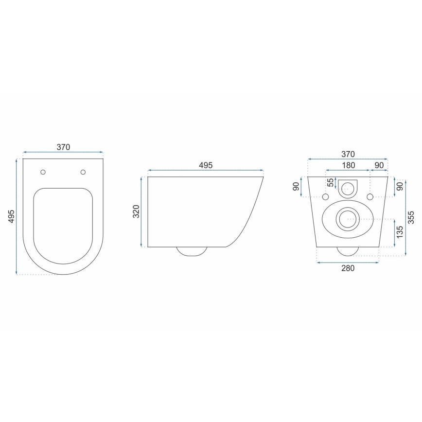 REA-C5500 - Pakabinamas WC su sėdyne CARLO MINI TORNADO RIMLESS keramika/kreminė
