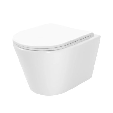 REA-C6800 - Pakabinamas unitazas su dangčiu TITO TORNADO RIMLESS keramika/balta