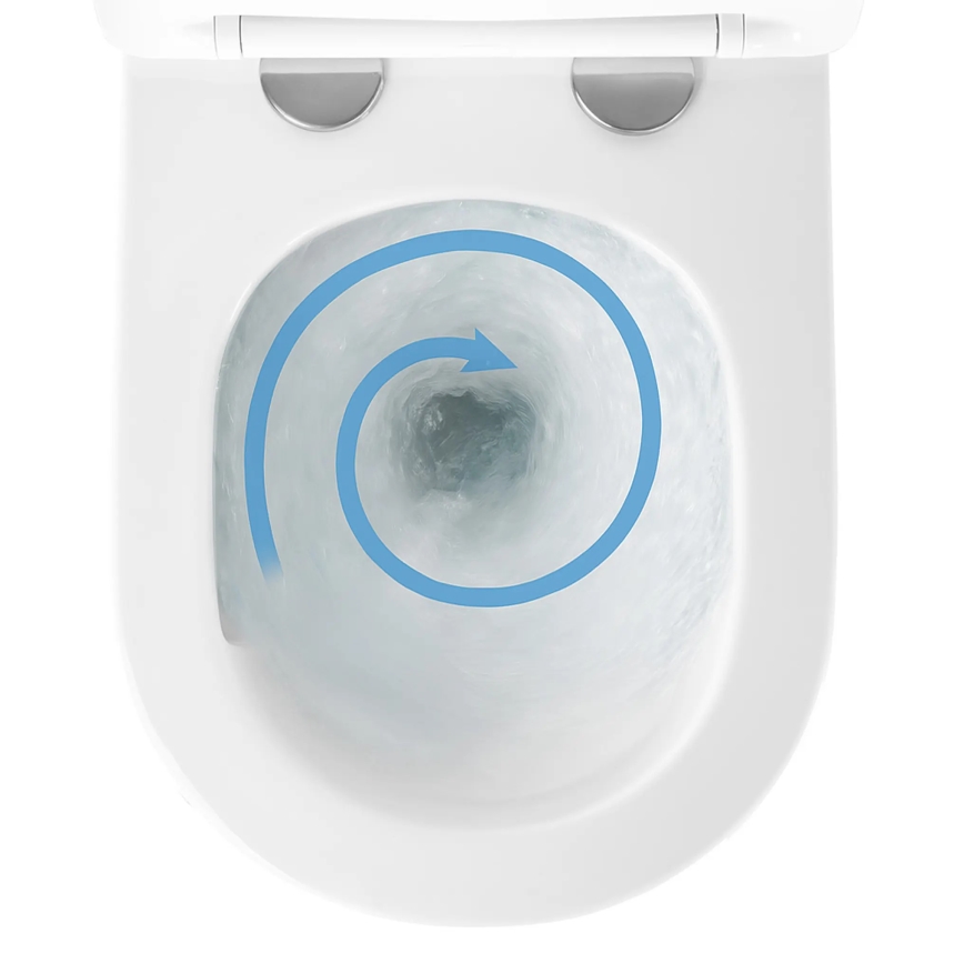 REA-C6800 - Pakabinamas unitazas su dangčiu TITO TORNADO RIMLESS keramika/balta