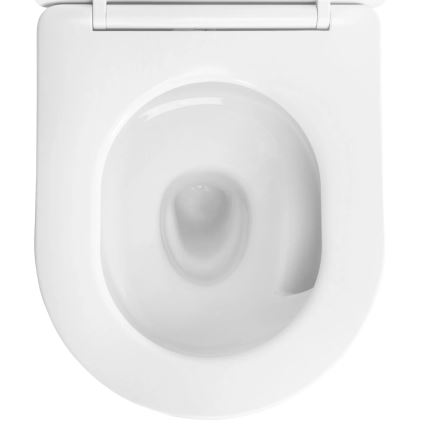 REA-C6806 - Pakabinamas WC su sėdyne CARLO MINI TORNADO RIMLESS keramika/balta/auksinė