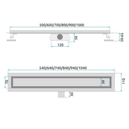 REA-G2562 - Nuotekų latakas NEOX 70 cm nerūdijančio plieno/auksinis