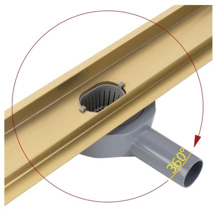 REA-G2702 - NEOX PRO 70 cm nutekamasis latakas, nerūdijančio plieno/šlifuota aukso spalva