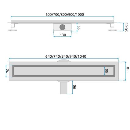 REA-G2742 - Nuotekų latakas NEOX PRO 70 cm, aukso spalvos