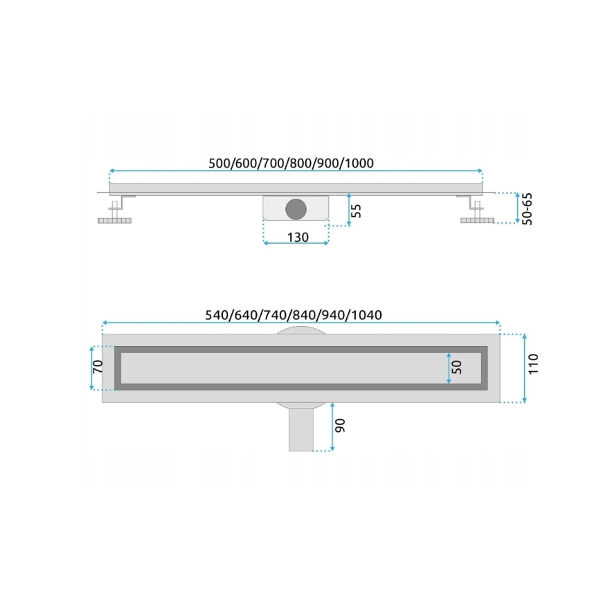 REA-G5808 - NEOX PRO nutekamasis latakas 70 cm, nerūdijančio plieno