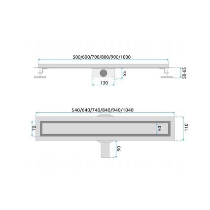 REA-G5809 - Nuotekų latakas NEOX PRO 80 cm nerūdijančio plieno