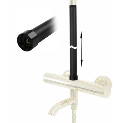 REA-K0880 - Pratęsimo strypas dušo/vonios komplektui 51,5 cm matinis juodas