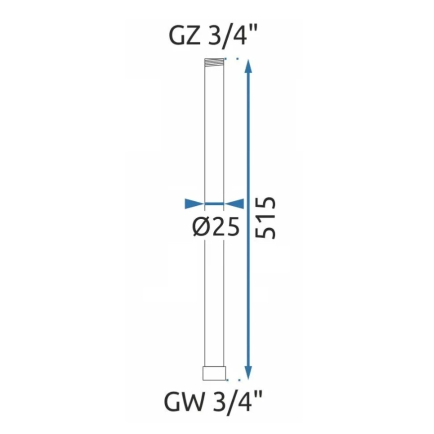 REA-K0881 - Prailginimo strypas dušo/vonios komplektui 51,5 cm blizgus chromas