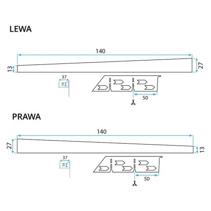 REA-K3218 - Nuolydžio profilis 140 cm, juodas