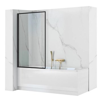 REA-K7390 - Vonios pertvara LAGOS 140x80 cm juoda/skaidri