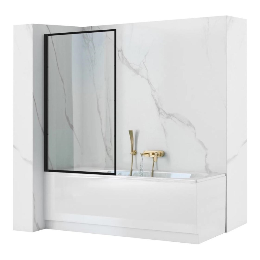 REA-K7390 - Vonios pertvara LAGOS 140x80 cm juoda/skaidri