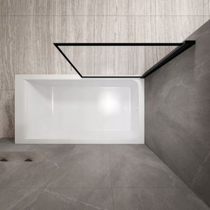 REA-K7390 - Vonios pertvara LAGOS 140x80 cm juoda/skaidri