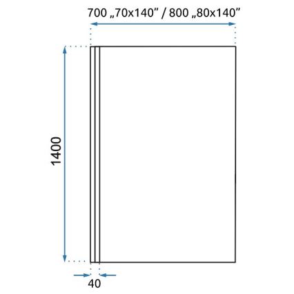 REA-K7390 - Vonios pertvara LAGOS 140x80 cm juoda/skaidri