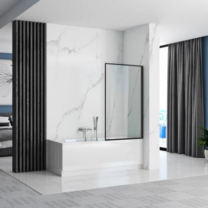 REA-K7633 - Judanti vonios pertvara LAGOS 140x80 cm juoda/skaidri