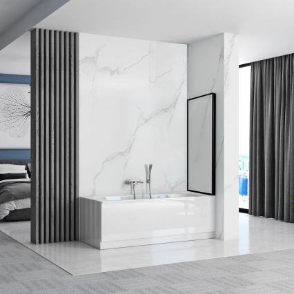 REA-K7633 - Judanti vonios pertvara LAGOS 140x80 cm juoda/skaidri