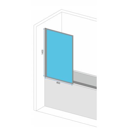 REA-K7633 - Judanti vonios pertvara LAGOS 140x80 cm juoda/skaidri