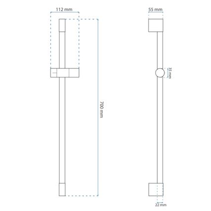 REA-P5981 - Rankinio dušo laikiklis 70 cm, auksinis