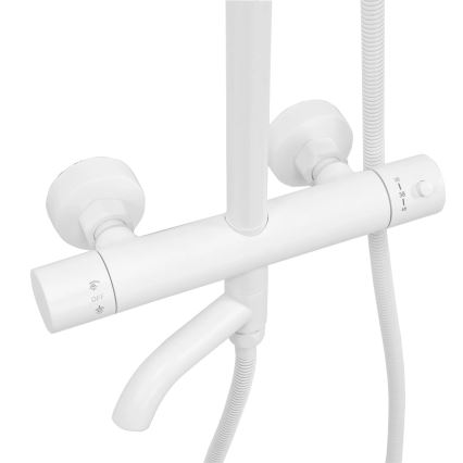 REA-P6608 - Dušo komplektas su termostatiniu maišytuvu LUNGO matinė balta