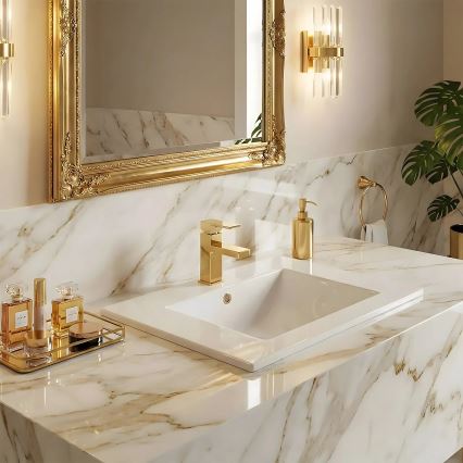 REA-U0040 - Įleidžiamas praustuvas DAFNE 46,5x76 cm keramika/blizgi balta