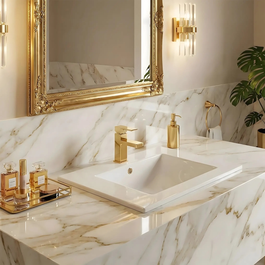 REA-U0040 - Įleidžiamas praustuvas DAFNE 46,5x76 cm keramika/blizgi balta