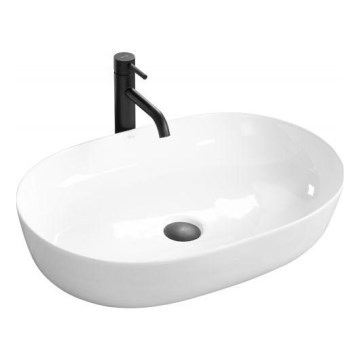 REA-U0563 - Ant stalviršio montuojamas praustuvas CLEO 41x81 cm keramika/blizgi balta