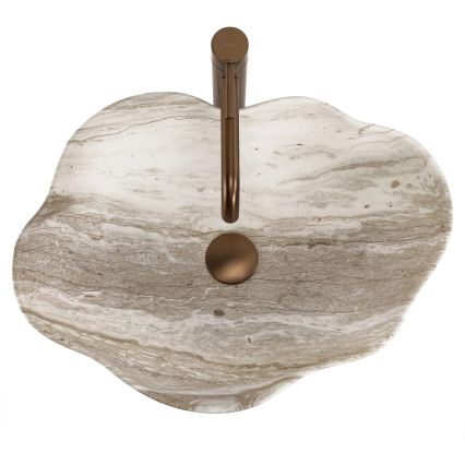 REA-U0618 - Praustuvas ant stalviršio PEARL 38x50,5 cm keramika/smėlinė/akmens imitacija